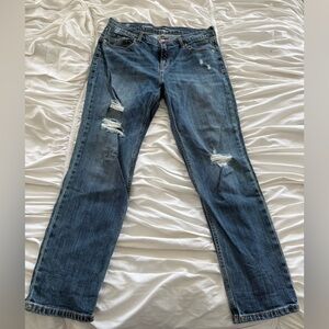 Old Navy Boyfriend Straight Distressed Blue Jeans